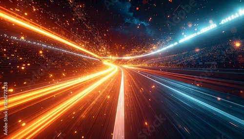 Streaks of Speed Blurring the Lines in a Stadium Spectacle