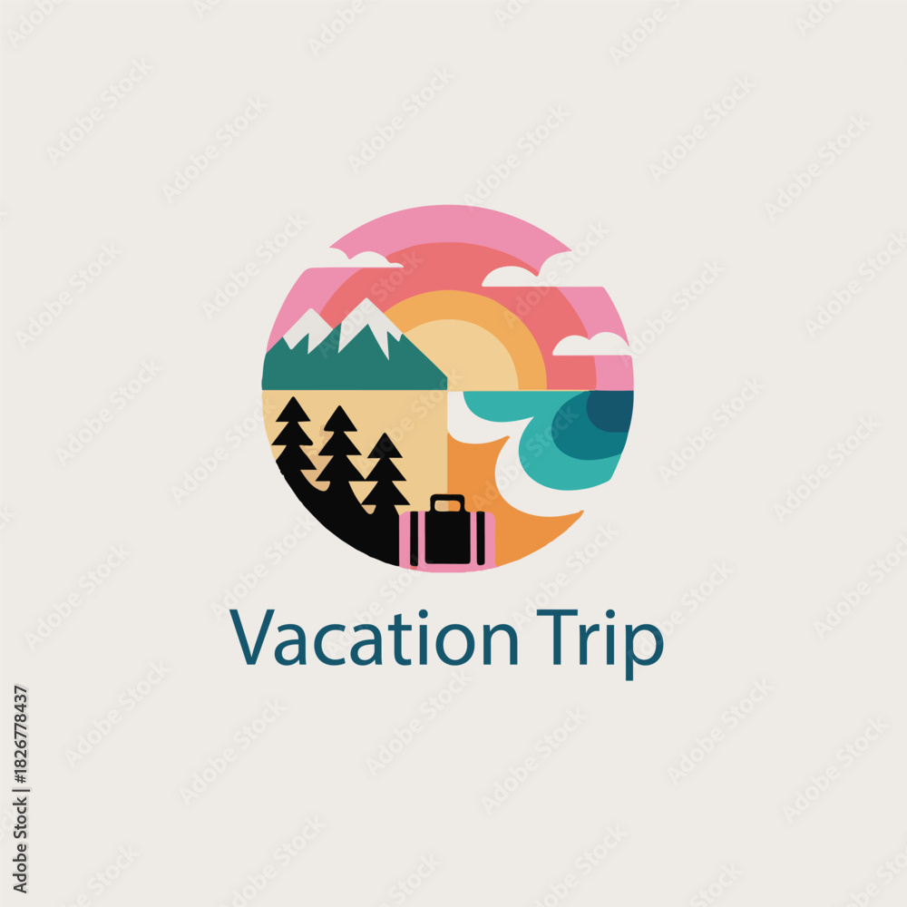 Obraz premium Vacation trip company logo design