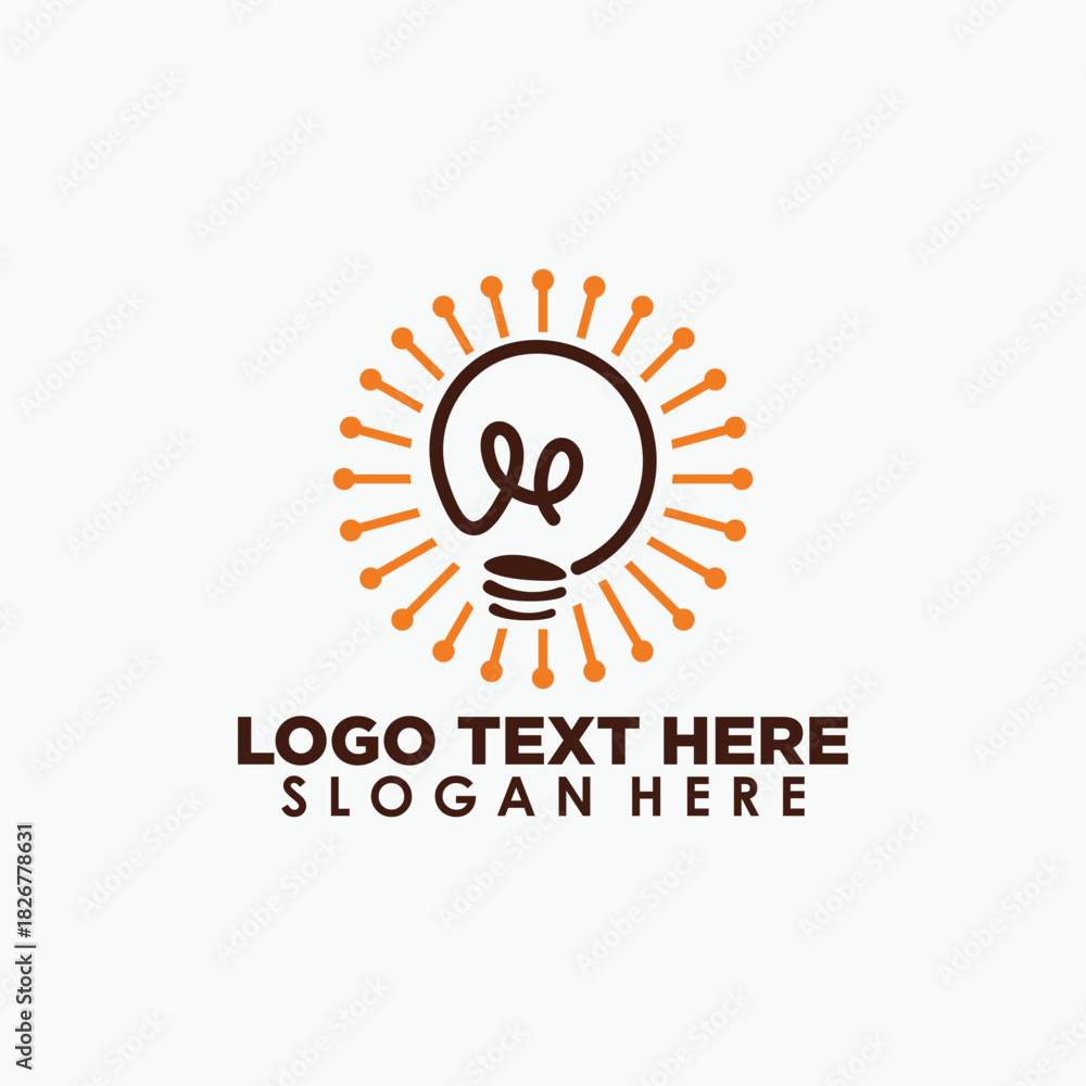 Fototapeta premium creative bulb logo design template, education logo design