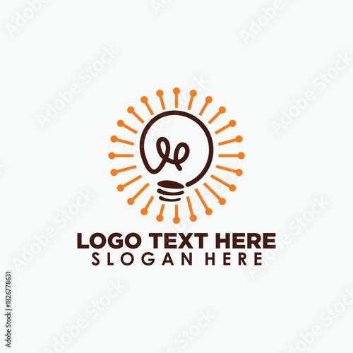 creative bulb logo design template, education logo design