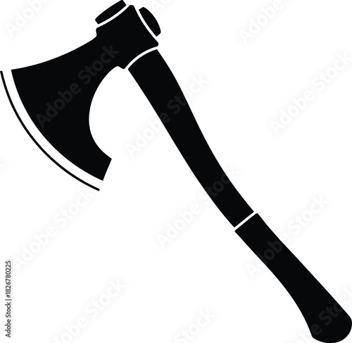 Silhouette of a classic woodcutting axe tool isolated on a clean background symbol of strength and labor vector