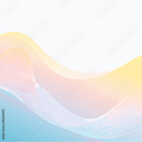 Soft pastel hues blend in a flowing wave design. Use this gentle abstract for a modern, artistic touch in your next project, perfect for web or print.