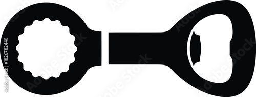 Sleek bottle opener and wrench tool for bar and home bar essentials and diy projects vector