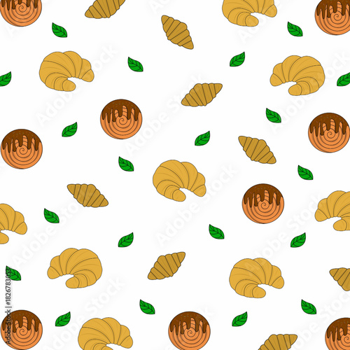 Delicious Croissant and Pastry Seamless Food Texture