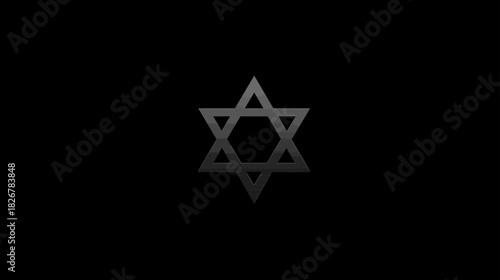 Elegant grayscale Star of David symbol on a dark background, representing Jewish faith, spirituality, and tradition.