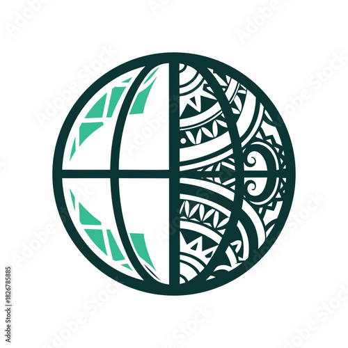 Maori Inspired Globe Vector Icon Design Vector Icon Set of Various Transportation Vehicles