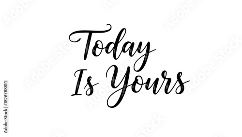 Elegant inspirational typography art print wishing you a happy day and a positive outlook, perfect for motivational posters and uplifting home decor