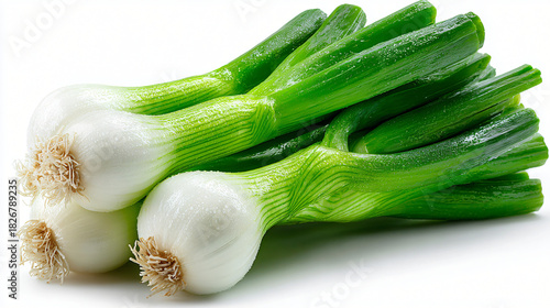 Fresh green onions bunch, Whole spring onions collection