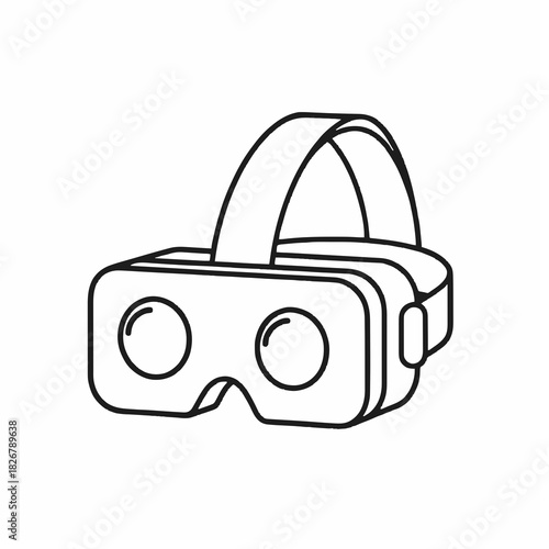 Outline Vector Icon of a Virtual Reality Headset