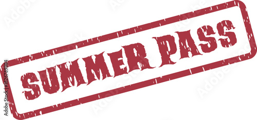 Official red rubber stamp granting access with a Summer Pass for leisure activities