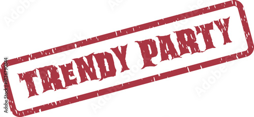 Trendy Party Official Red Stamp Mark for Modern Event Invitations and Stylish Celebrations