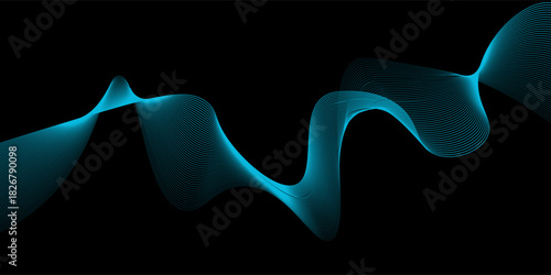 Top Color light blue abstract waves design art