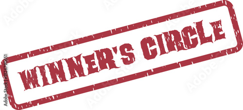 Triumphant Winners Circle Red Rubber Stamp for Achievements and Recognition Events
