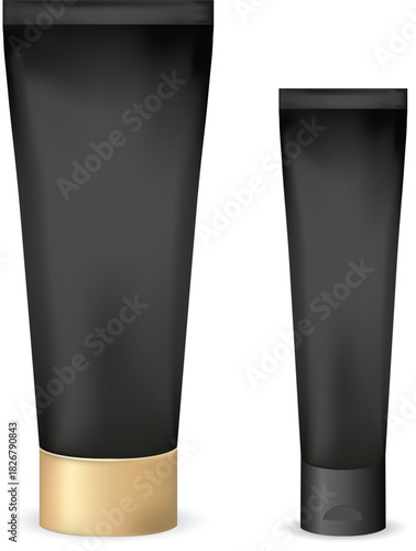 Black Cosmetic Tube Mockup – Luxury Skincare Packaging Design
