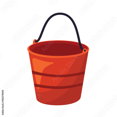 Fire bucket vector illustration, firefighter bucket icon, firefighter bucket clip art, isolated on white background