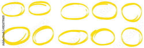 Hand drawn cartoon circle line vector illustration doodle sketch style for concept design.