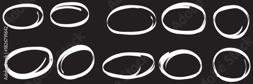 Hand drawn cartoon circle line vector illustration doodle sketch style for concept design.