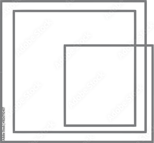 Minimalist geometric design featuring nested squares on a clean white background