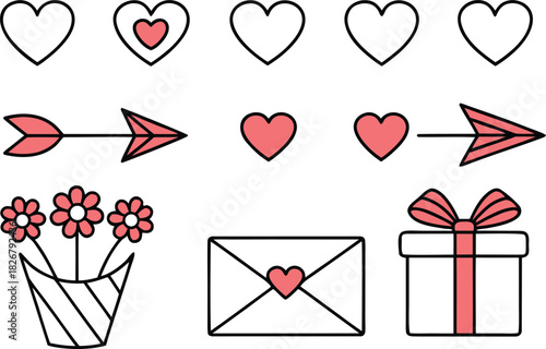 Valentines Day Clipart Kit. Romantic Valentines Clipart Set. Love Theme Clipart Collection. Valentines Heart Clipart Pack. Cute Valentines Day Elements. Valentines Day Graphics Kit. Romance Symbol