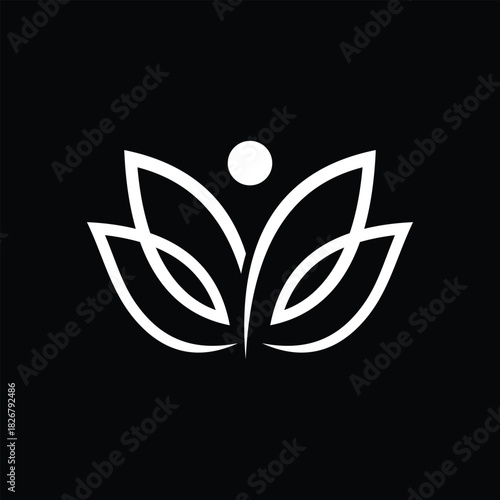 initial letter M floral flower logo design graphic vector illustration