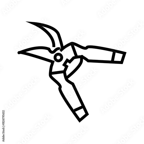 silhouette of a pruning shears garden tools outline icon vector