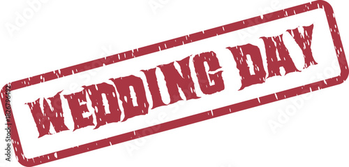 Official Red Wedding Day Stamp for Event Planning and Special Occasion Branding