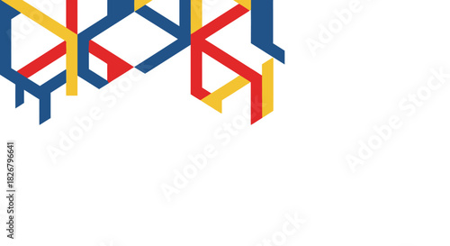 Abstract geometric pattern with colorful interconnected lines creating a modern design.