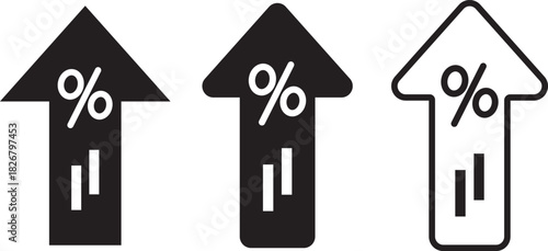 Percent down icon editable vector stroke, arrow up and down flat design and line style symbols,Percent down icon solid pictogram illustration,
