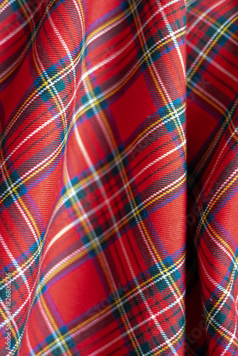 Red checkered fabric for decoration