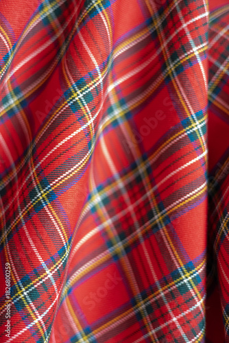 Red checkered fabric for decoration