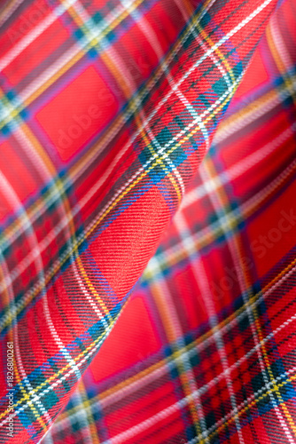 Red checkered fabric for decoration