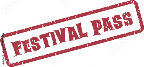 Red rubber stamp impression indicating an exclusive festival pass for event entry and access
