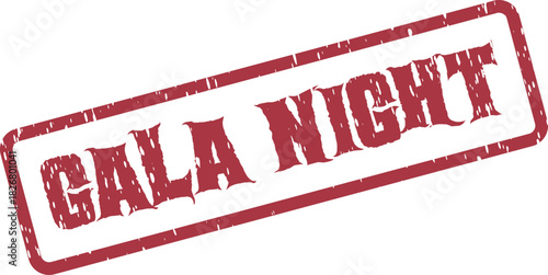 Gala Night distressed rubber stamp for elegant events and formal evening celebrations