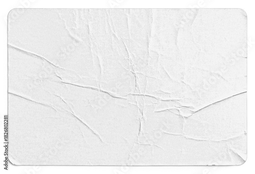 White Wrinkled Paper with Vertical Crease