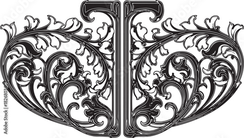 Elegant Symmetrical Ornamental Flourish Design