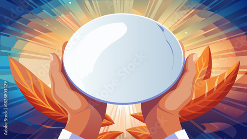 White round ceramic plate gently held in both hands, soft natural lighting, minimal clean background, perfect for food presentation or product display