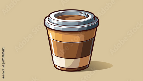 A photorealistic takeaway coffee cup with a white lid held gently in one hand, isolated on a clean background
