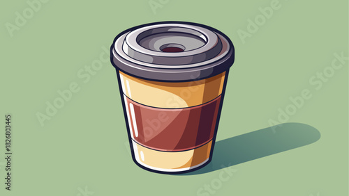 A photorealistic takeaway coffee cup with a white lid held gently in one hand, isolated on a clean background