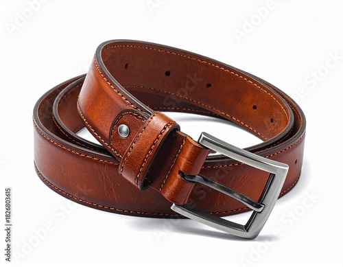 Brown Leather Belt with Silver Buckle – Coiled Classic for Refined Everyday Style
