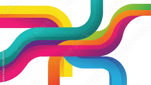 Colorful abstract lines intertwining in a vibrant display of design.