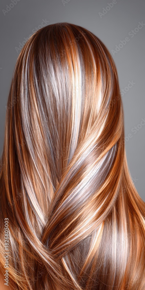 Fototapeta premium Beautiful Straight Hair in Rich Brown Gradient