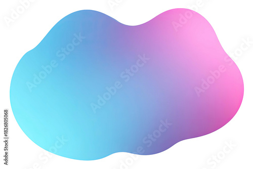 Smooth, irregular cloud shape with soft pink and blue gradient