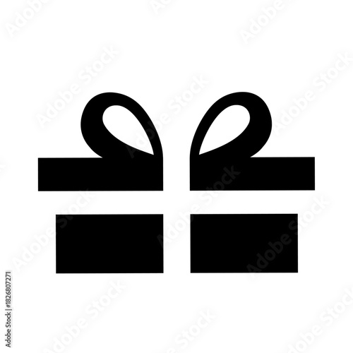 Gift Icon: A simple and elegant graphic representation of a gift box, presented in a minimalist design, symbolizing giving, receiving, and the joy of unexpected treasures.