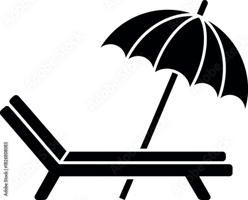 Lounge chair and umbrella silhouette