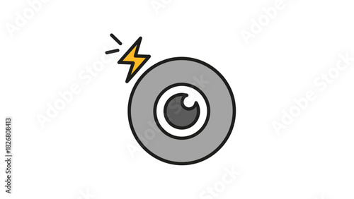 Energetic eye icon with a lightning bolt symbol.