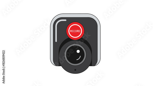 Simple vector illustration of a recording camera icon.