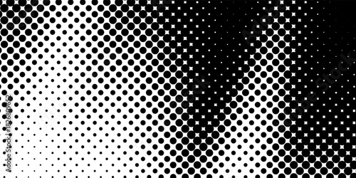 Dynamic Halftone Dot Spiral Gradient. Black and White Abstract Pop Art Fade Background Texture. Modern creative trendy design in vector illustration