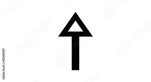 Simple black upward arrow icon against white background, representing direction and growth