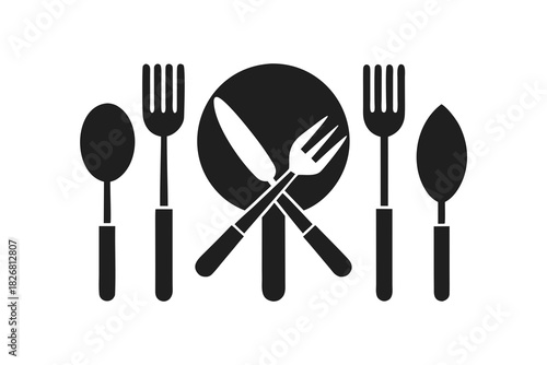 fork spoon and knife cutlery set isolated on white background