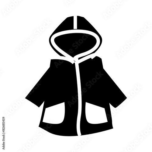 black raincoat glyph icon illustration vector